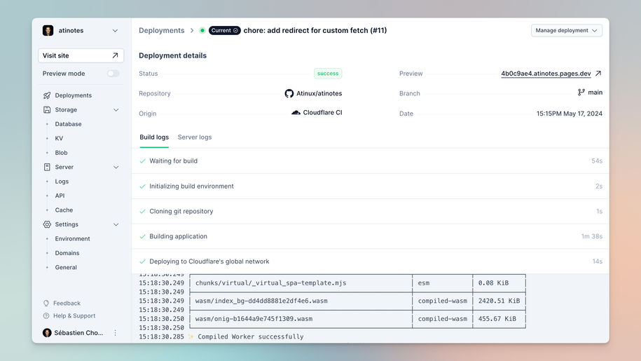 NuxtHub Deployment Details